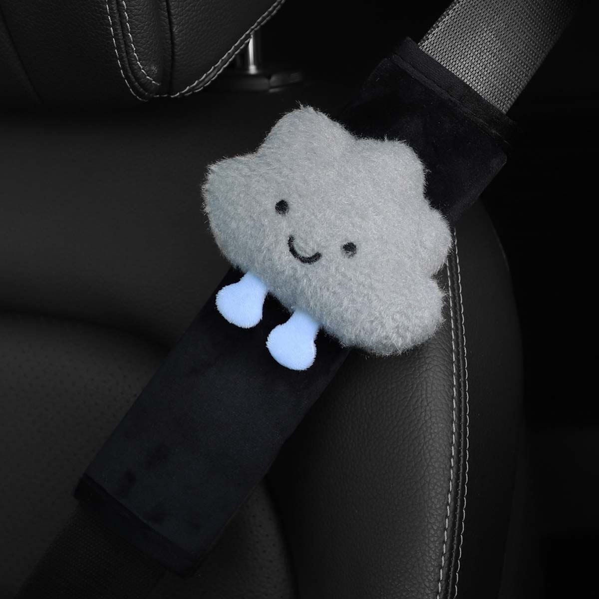 Infant Car Seat Cover - Wolkenförmiger Plüsch-Auto-Schulterbezug, weicher, bequemer Baby-Sicherheitsgurt, dekoriertes